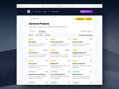 Projects are live on roadmap.sh! 🥳